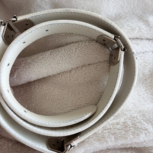 Gianni Versace Vintage White Leather Belt with Silver Tone Medusa main image 6